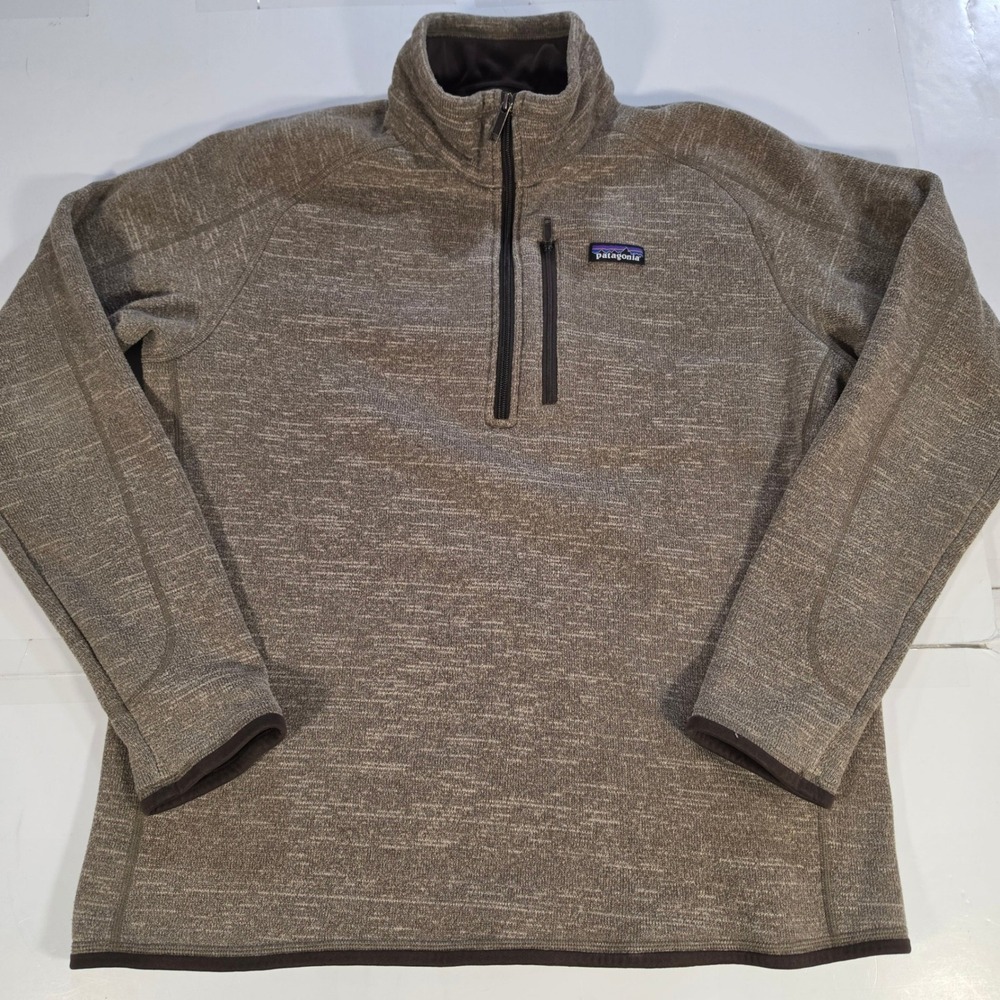 Patagonia Better Sweater 1/4 Zip Pullover Mens XL Brown Heather Fleece Jacket